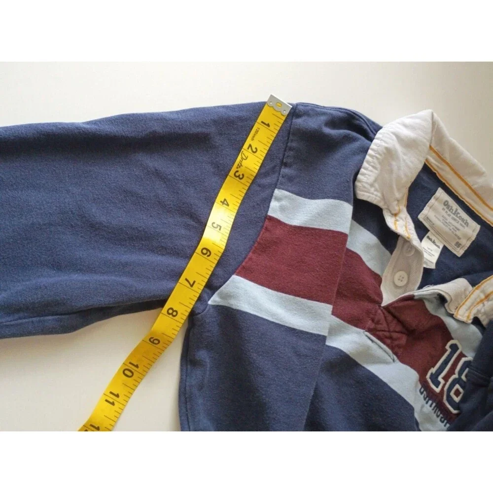 OshKosh B'gosh Rugby Long Sleeve Polo Shirt Blue 18 Graphic